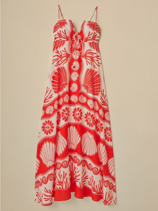 FARM Rio Dresses & Skirts - FARM Rio Off-White Ainika Shell Maxi Dress Size Small